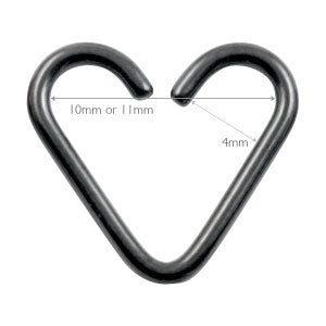 Black PVD niobium heart ring