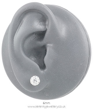 Blomdahl titanium crystal ball stud earrings
