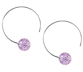 Blomdahl titanium half ring crystal ball earrings
