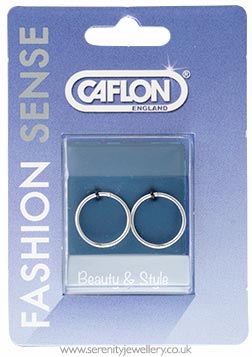 Caflon silver hinged hoops