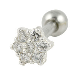 Jewelled daisy cartilage earring