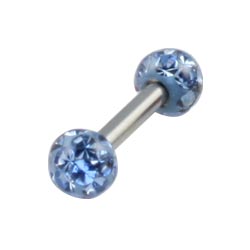 Surgical steel glitzy barbell