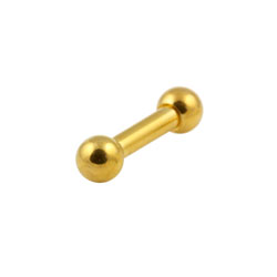 Gold PVD steel barbell - 1.6mm gauge