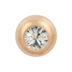Rose gold PVD steel jewelled screw-on ball