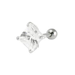 Square crystal cartilage earring