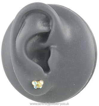 Studex Sensitive gold plated steel butterfly earrings