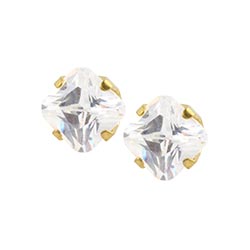 Studex Sensitive gold plated steel princess cut CZ earrings