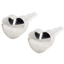 Studex Plus surgical steel heart piercing earrings