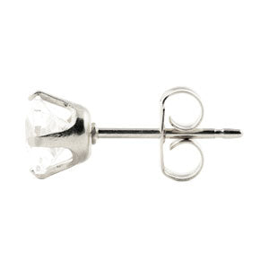 Studex Sensitive surgical steel princess cut CZ earrings