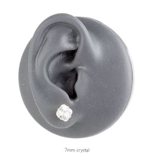 Studex Sensitive surgical steel princess cut CZ earrings