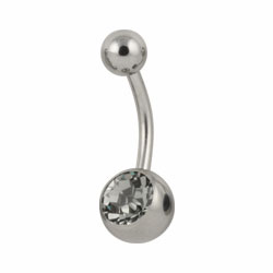 Jewelled surgical steel belly bar