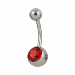 Jewelled surgical steel belly bar