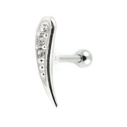 Three crystal curve cartilage earring