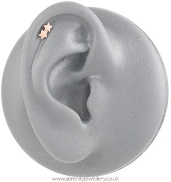Two star cartilage earring