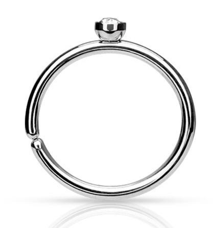 Stainless Steel Tiny Crystal Set Side Cut Ring – Serenity Jewellery UK