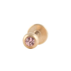 Rose gold PVD steel jewelled labret