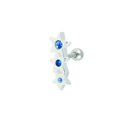 Three stars crystal cartilage earring