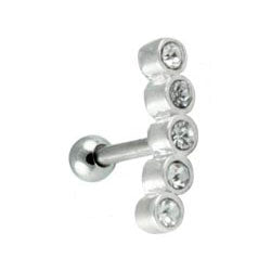 Five crystal cartilage earring