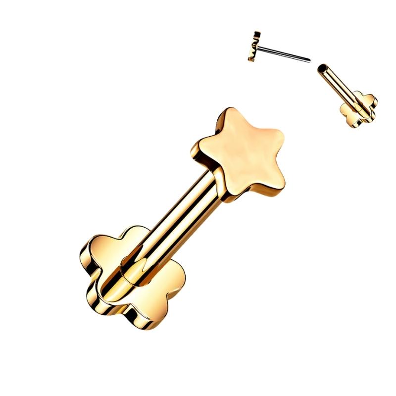 Single Titanium Star Cartilage Hypoallergenic Stud