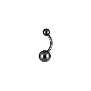 Black PVD titanium belly bar