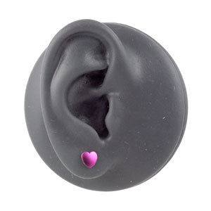 Ti2 titanium heart stud earrings