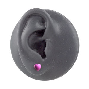 Ti2 titanium heart stud earrings