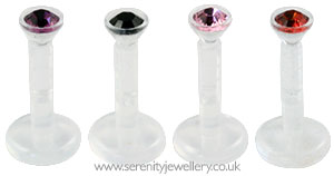 Jewelled bioplast labret