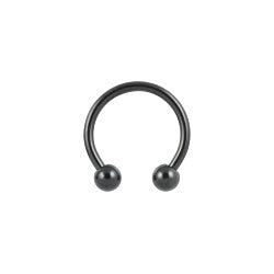 Black PVD titanium circular barbell