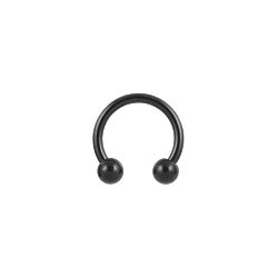 Black PVD titanium circular barbell