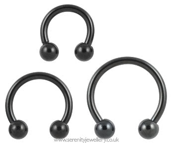 Black PVD titanium circular barbell