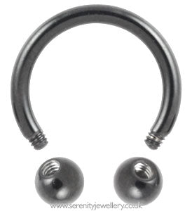 Black PVD titanium circular barbell