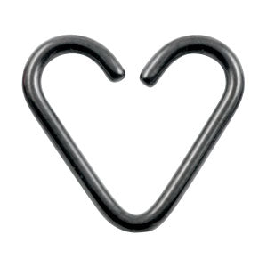 Black PVD niobium heart ring