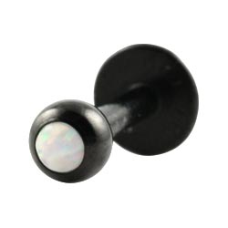 Black PVD steel opal labret