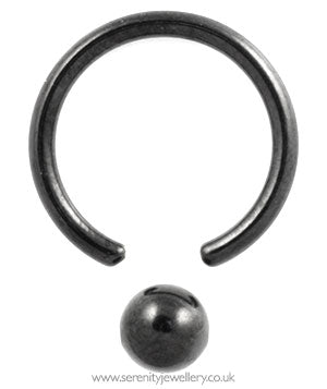 Black PVD titanium BCR with titanium ball