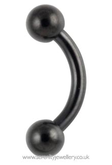 Black PVD titanium curved barbell
