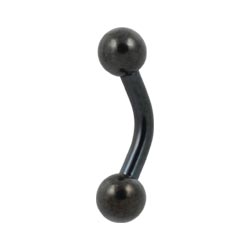Black PVD titanium internally threaded curved barbell
