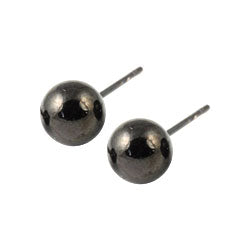Black PVD steel ball stud earrings