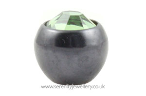 Black PVD titanium jewelled screw-on ball