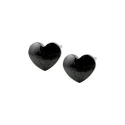 Blomdahl black titanium heart earrings