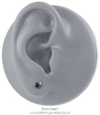 Blomdahl black titanium heart earrings