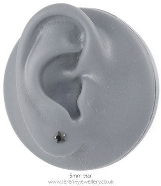 Blomdahl black titanium star earrings