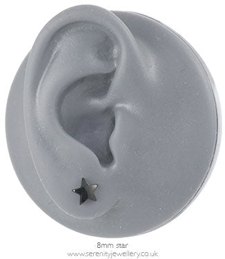 Blomdahl black titanium star earrings