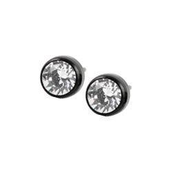 Blomdahl black titanium crystal earrings
