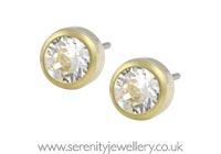 Blomdahl golden titanium crystal earrings
