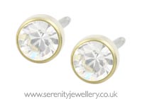 Blomdahl golden titanium crystal earrings