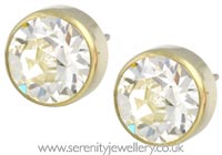 Blomdahl golden titanium crystal earrings
