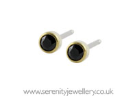 Blomdahl golden titanium crystal earrings