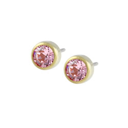 Blomdahl golden titanium crystal earrings