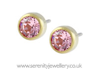 Blomdahl golden titanium crystal earrings