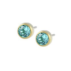 Blomdahl golden titanium crystal earrings